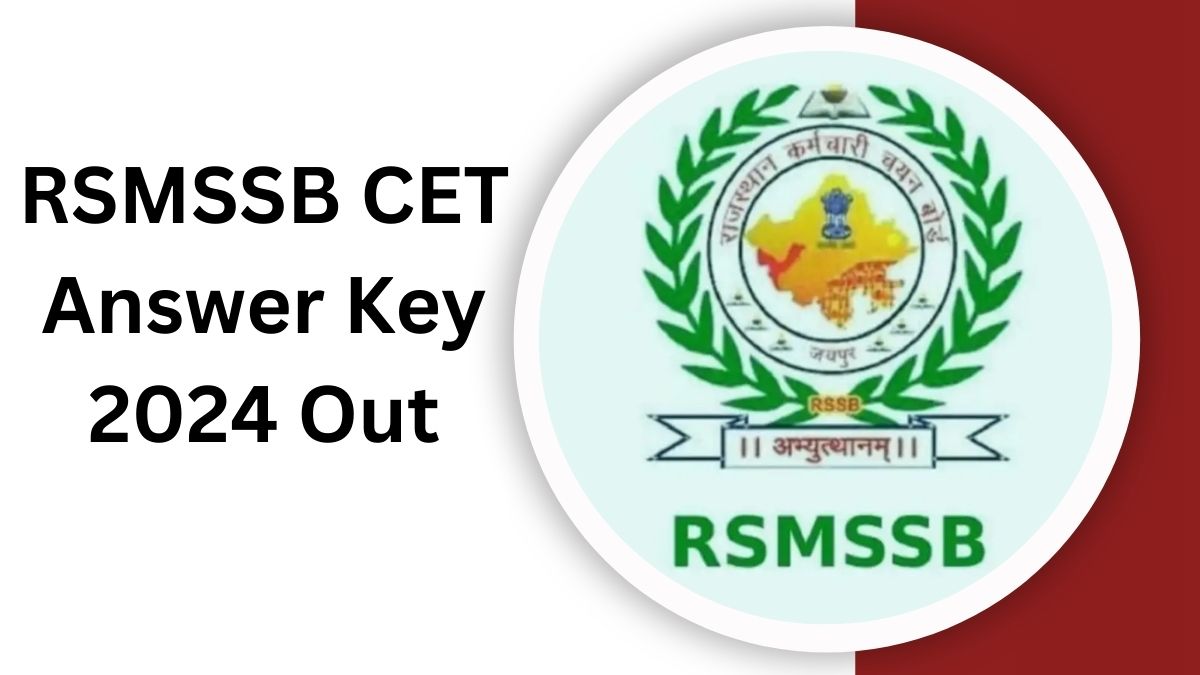 RSMSSB CET Answer Key 2024 Out for 12th Level, Response Sheet PDF